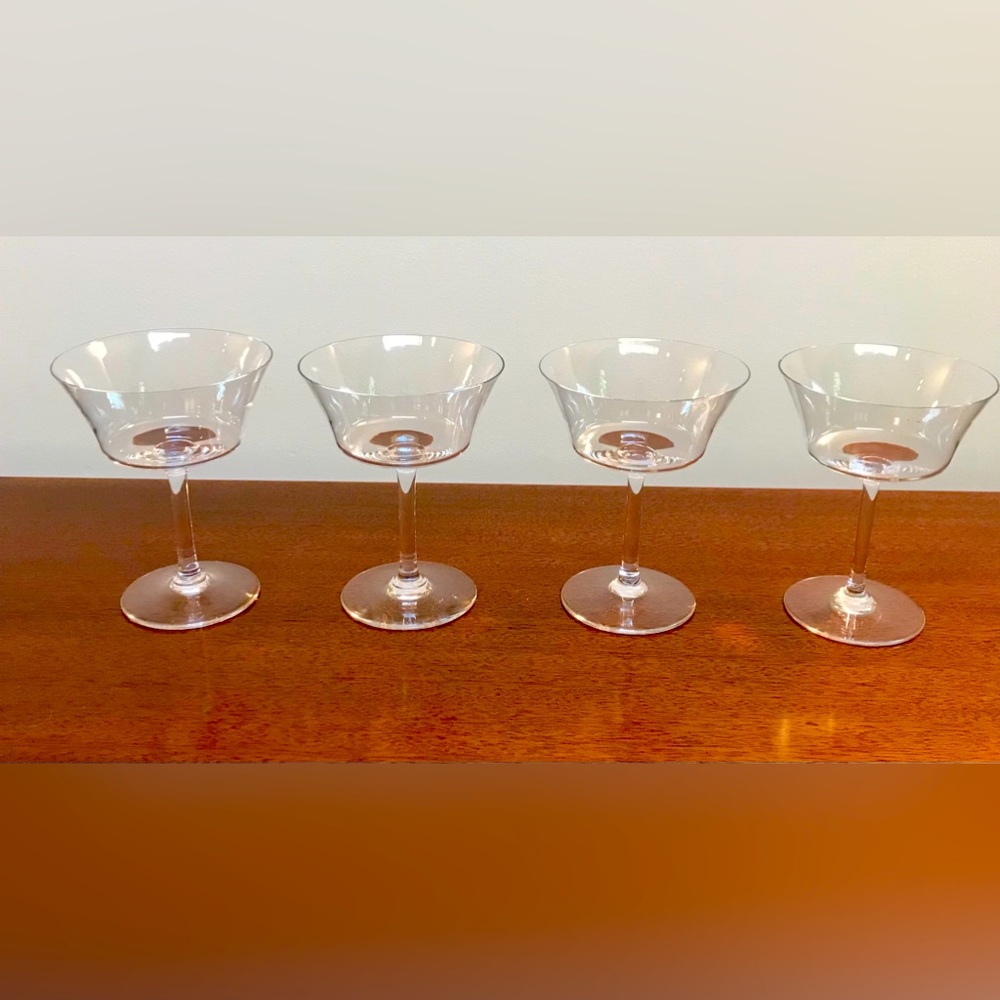 Set of 4 Baccarat Crystal Brantome champagne/tall sherbet (plus one.)
